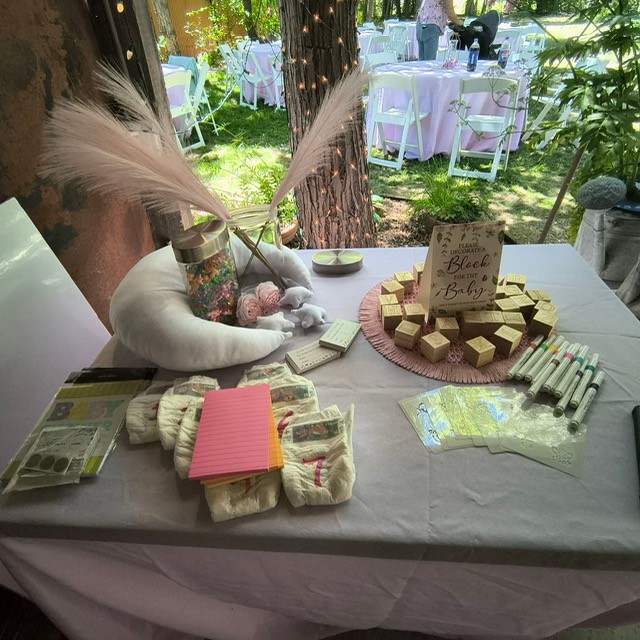Diaper display for a baby shower celebration